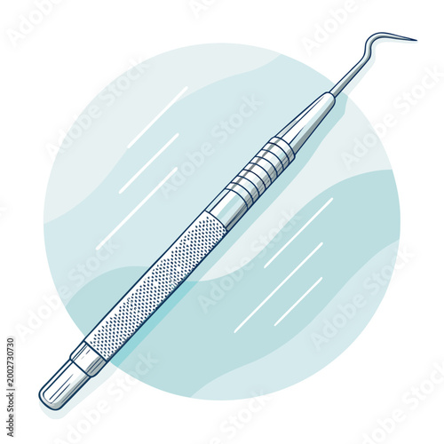 Beautiful Bold Stroke Dental Explorer Probe Tool Premium Digital Asset
