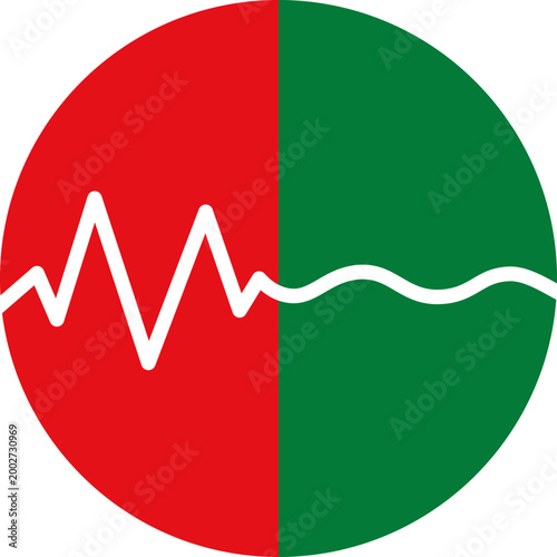 Market volatility stabilization concept, fluctuating to stable trend chart, risk reduction and financial balance vector illustration