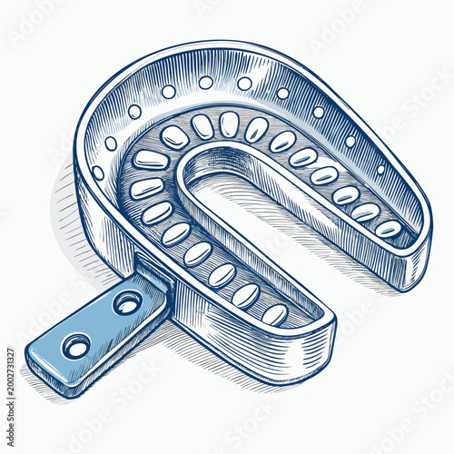 Showcasing Bold Stroke Dental Impression Tray Tool Elegant Professional Photo