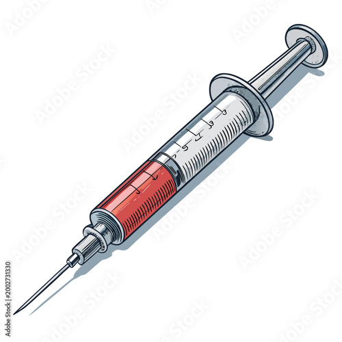 Dynamic Bold Stroke Dental Injection Syringe Close Premium Digital Asset