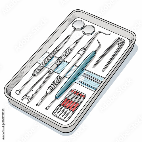 Beautiful Bold Stroke Dental Instrument Tray Arrangem Creative Visual