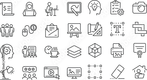 Tableau sur toile Graphic Design icon set with editable stroke