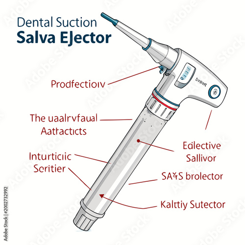 Bold Stroke Dental Suction Saliva Ejector Premium Digital Asset Great for Commercial Projects