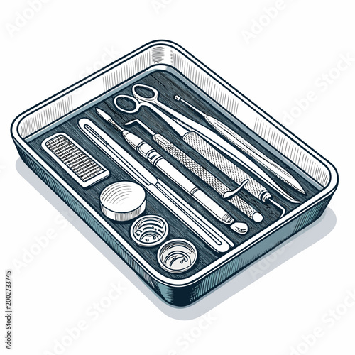 Featuring Bold Stroke Dental Tray With Instruments Stunning Premium Digital Asset