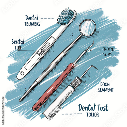 Beautiful Bold Stroke Dentist Working Tools Layout Professional Photo
