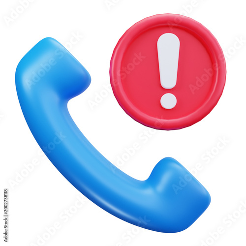 Phone Call Warning Alert 3D Illustrations