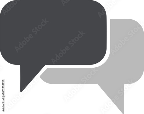 Minimal speech bubble icon, geometric shape, clean vector