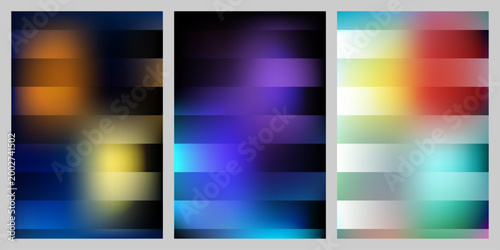Colorful abstract gradient background set for business banners and creative design templates