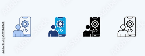 Aplication Developer Multiple Icon Illustration Vector