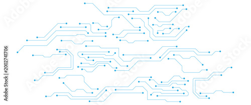 Foto AI circuit board background vector with wires, chip and electronic component illustration