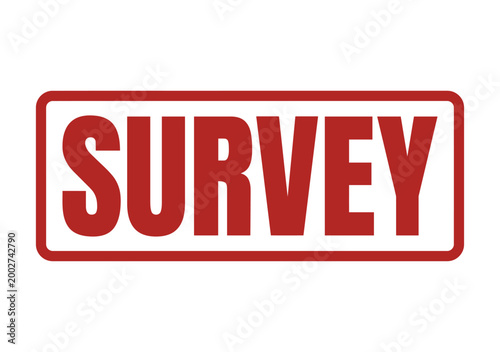 Official red ink rubber stamp impression with the word survey for research and data collection tasks