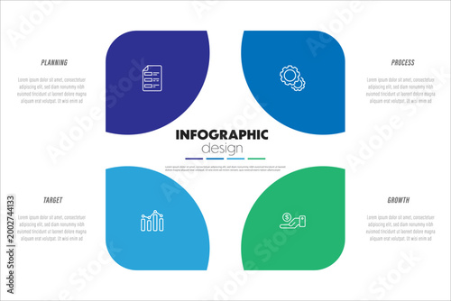 Presentation infographic template with concept business icon4 step