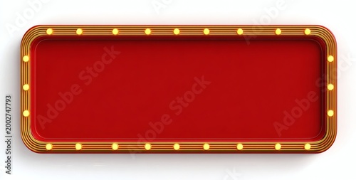 Bright Red Marquee Sign with Yellow Bulbs for Event Advertising