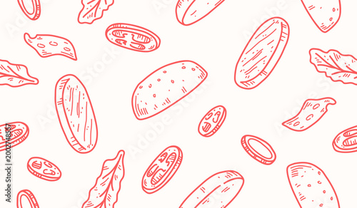 Cute burger pattern background vector design