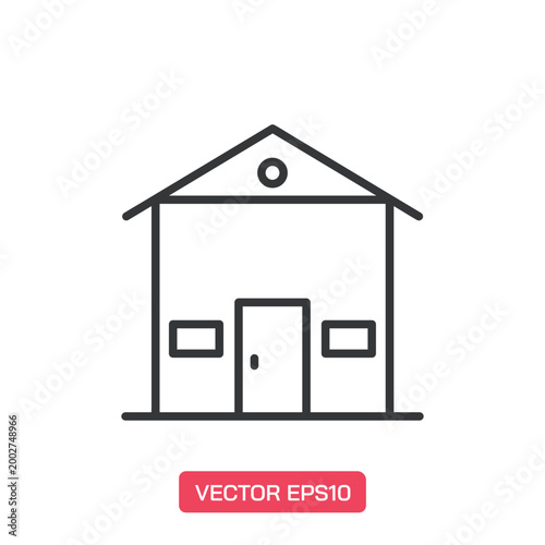 Building icon. Thin line icon vector