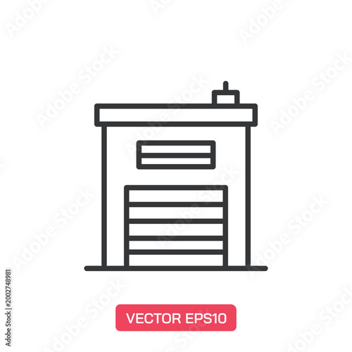 Building icon. Thin line icon vector