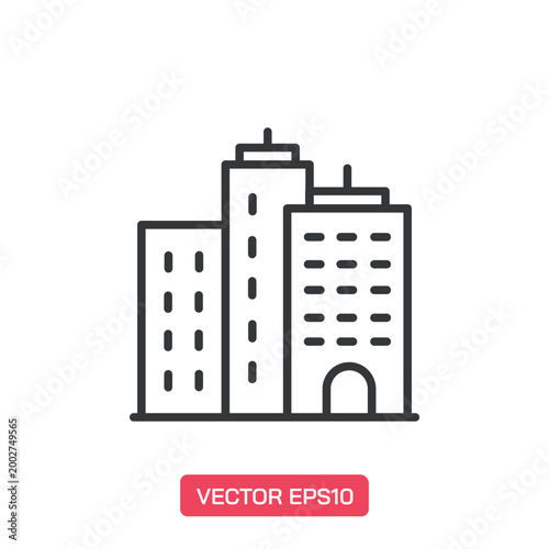 Building icon. Thin line icon vector