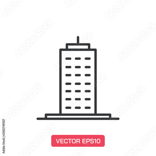 Building icon. Thin line icon vector