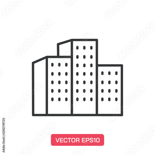Building icon. Thin line icon vector