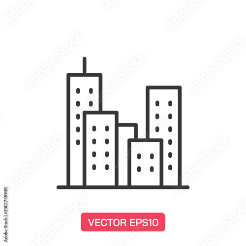 Building icon. Thin line icon vector