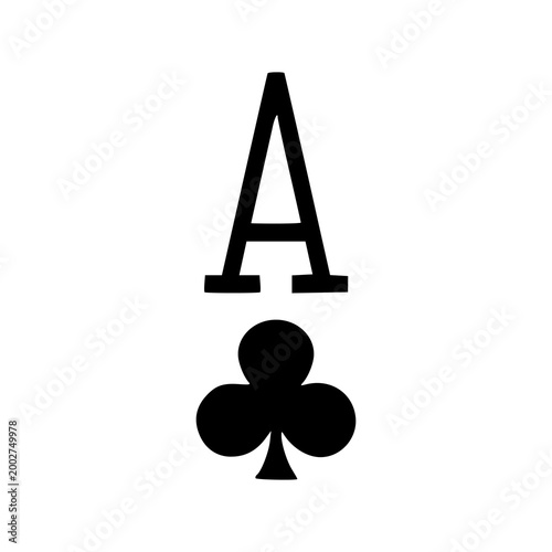 ace of clubs playing card icon illustration