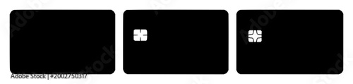 Credit Card set with black silhouette on white background featuring finance, payments, banking with minimalism and simplicity
