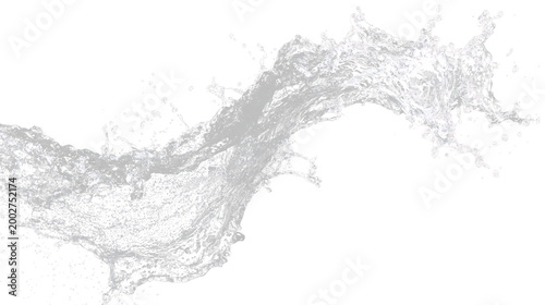Slika na platnu Water splash in transparent background showing dynamic movement and fluid action