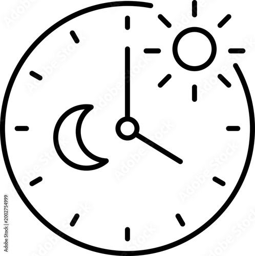 Minimalist Day and Night Clock Icon