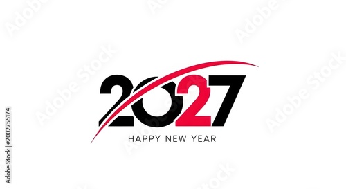 Bold '2027' graphic design a dynamic and modern new year celebration visual