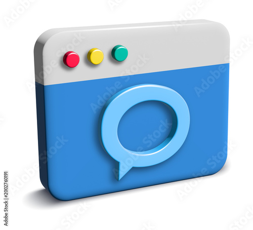 Colorful chat icon on blue message window