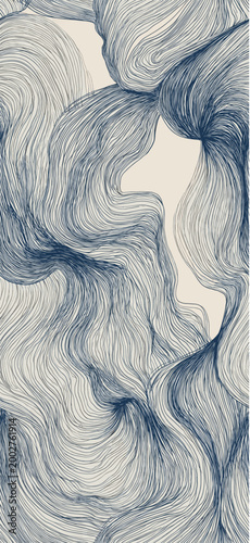 Abstract linear contours creating a dynamic, flowing wave pattern. Abstract flowing wave pattern with linear contours