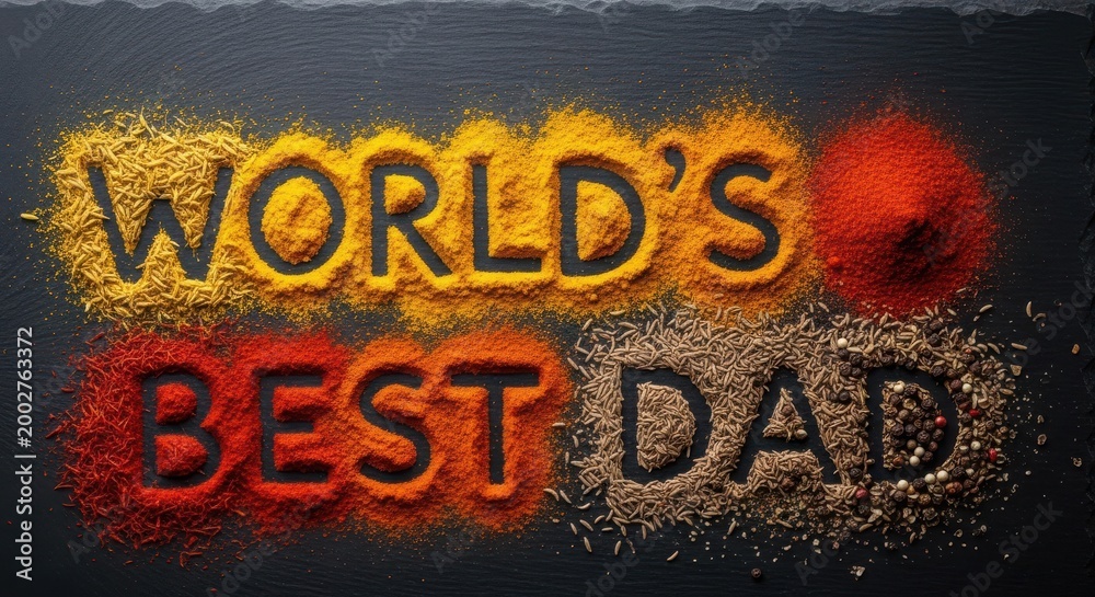 Fototapeta premium world's best dad award text with fiery grunge background for father's day celebration