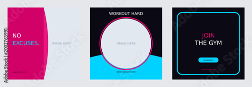 Neon Fitness Gym Workout and Sport Design Template
