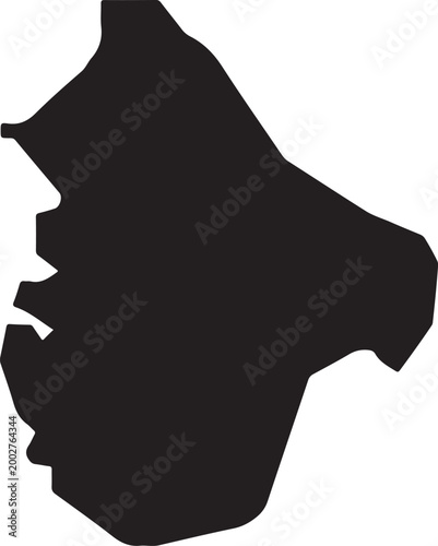Outline map of a geographical region in a flat design style isolated on white background