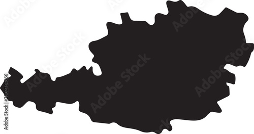 Outline map of Austria representing country location and geography Vector Illustration Isolated on white background