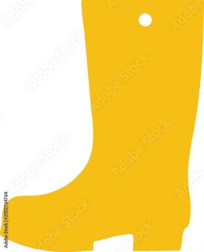 Yellow tall rain boot illustration