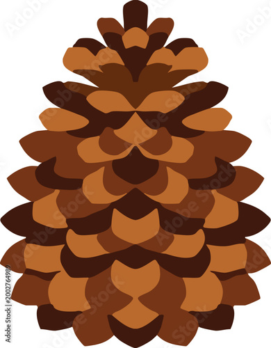 Dark brown woodland pine cone illustration