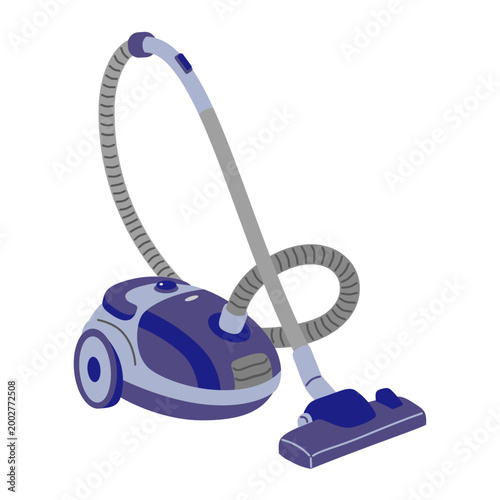 Flat Illustration Vacuum Cleaner Household Cleaning Appliance Floor Cleaning Equipment