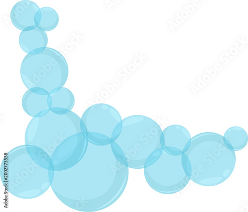 Blue Soap Bubbles Corner Border