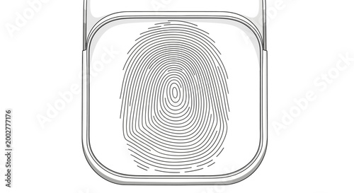 Fingerprint Scanner Button Illustration for Biometric Security