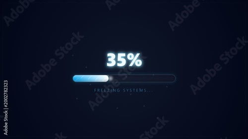 Progress Bar Visualization Of System Update In Process.