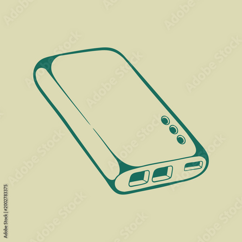 Powerbank vector for travel and camping equipment theme