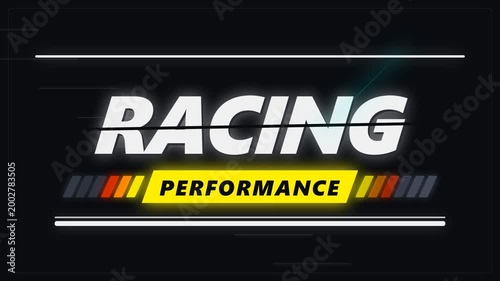 Racing Performance Logo With Striped Color Bar.