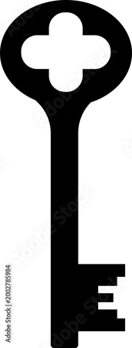 Keys icon key, lock, unlock, security, access, house, door, property symbols, vintage and modern key shapes in flat and line style black vector illustration isolated