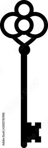 Keys icon key, lock, unlock, security, access, house, door, property symbols, vintage and modern key shapes in flat and line style black vector illustration isolated