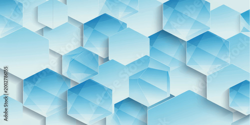 An abstract blue geometric background featuring a futuristic 3d cube pattern and digital hexagonal shapes for a seamless business technology wallpaper design
