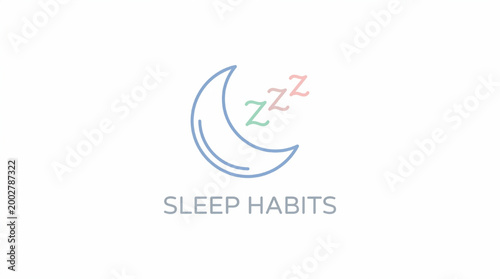 Minimalist sleep habits outline icon