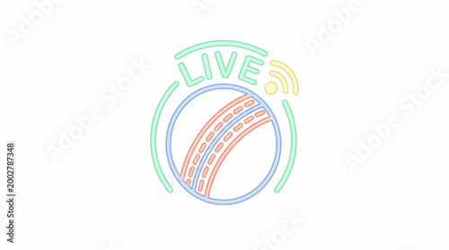Live sports broadcast minimal line icon