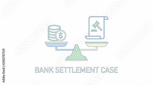 Bank settlement and legal financial dispute icon