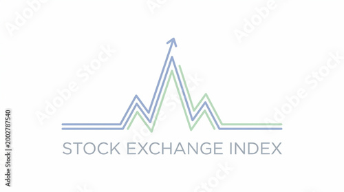 Stock Exchange Index Line Graph Concept